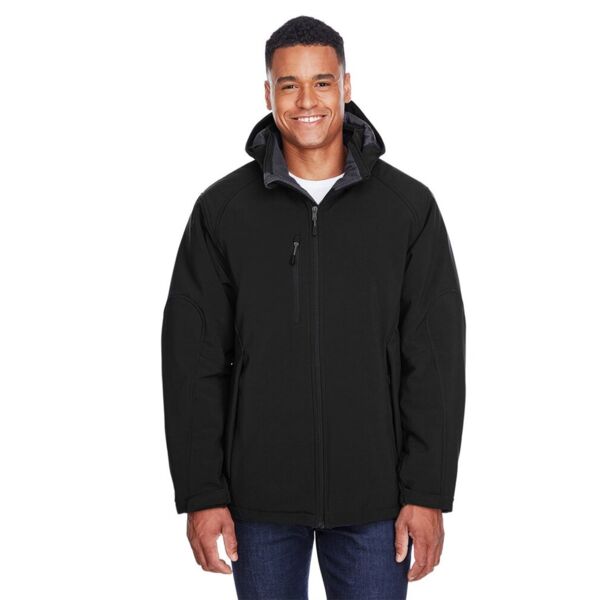Men's Glacier Insulated Three-Layer Fleece Soft Shell Hood Jacket with Detachable Hood Thumbnail