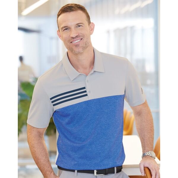 Heathered Colorblocked 3-Stripes Polo Thumbnail