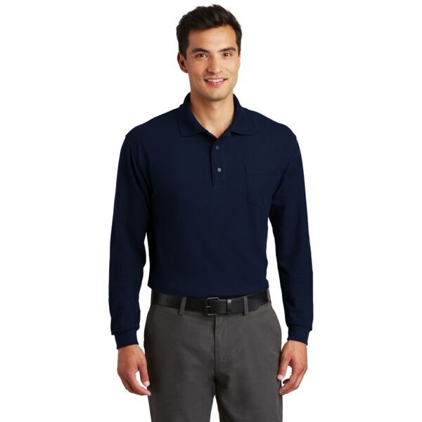 Port Authority Long Sleeve Silk Touch™ Blend Polo with Pocket K500LSP Long Sleeve Silk Touch™ Blend Polo with Pocket Thumbnail