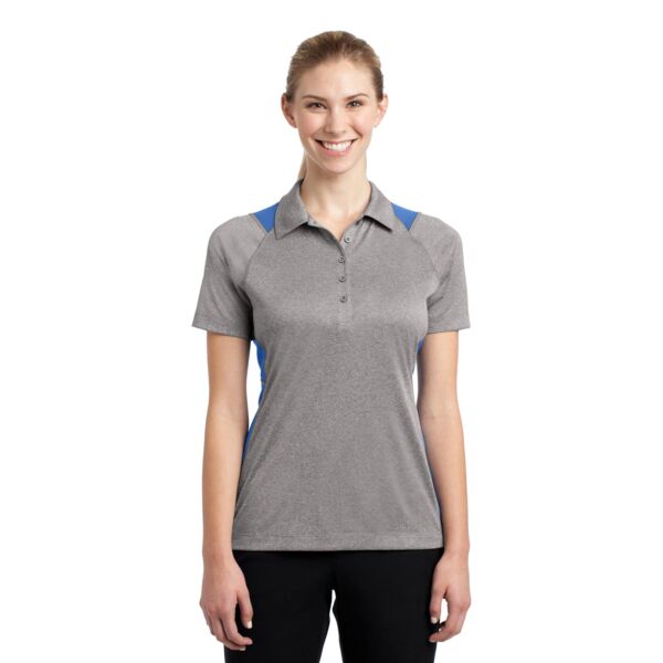 Sport Tek Ladies Heather Colorblock Contender ™ Performance Polo LST665 Ladies Heather Colorblock Contender ™ Performance Polo Thumbnail