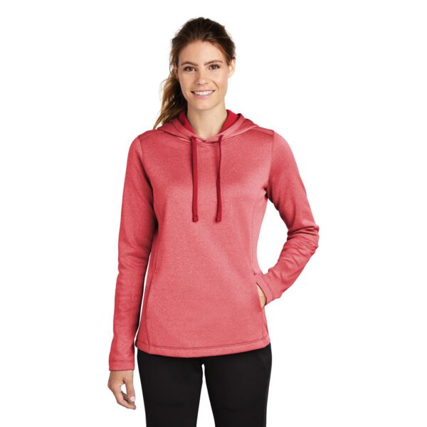 Sport Tek Ladies Performance Sport Wick Heather Fleece Pullover Hooded Sweatshirt LST264 Ladies Performance Sport Wick Heather Fleece Pullover Hooded Sweatshirt Thumbnail