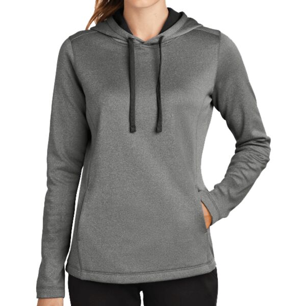 Ladies Performance Sport Wick Heather Fleece Pullover Hooded Sweatshirt Thumbnail