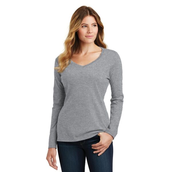 Port & Company Ladies Long Sleeve Fan Favorite V Neck Cotton Tee LPC450VLS Ladies Long Sleeve Fan Favorite V Neck Cotton Tee Thumbnail