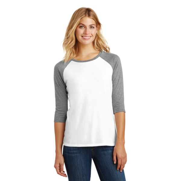 District Women's Perfect Tri Blend 3/4 Sleeve Raglan DM136L Women's Perfect Tri Blend 3/4 Sleeve Raglan Thumbnail