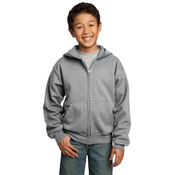 Youth Core Fleece Full Zip Up Hooded Sweatshirt Thumbnail