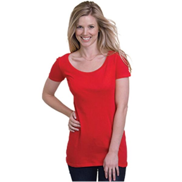 Bayside Women's USA-Made Scoop Neck Cotton Tee 3405 Women's USA-Made Scoop Neck Cotton Tee Thumbnail