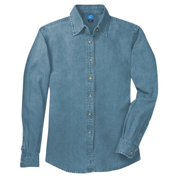 Ladies Long Sleeve Value Denim Shirt Thumbnail